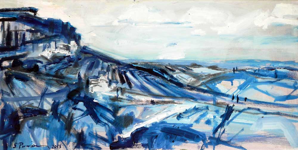 Susanne Purviance - San Gimignano, Öl auf Leinwand, 2013 Susanne Purviance - San Gimignano, Öl auf Leinwand, 2013