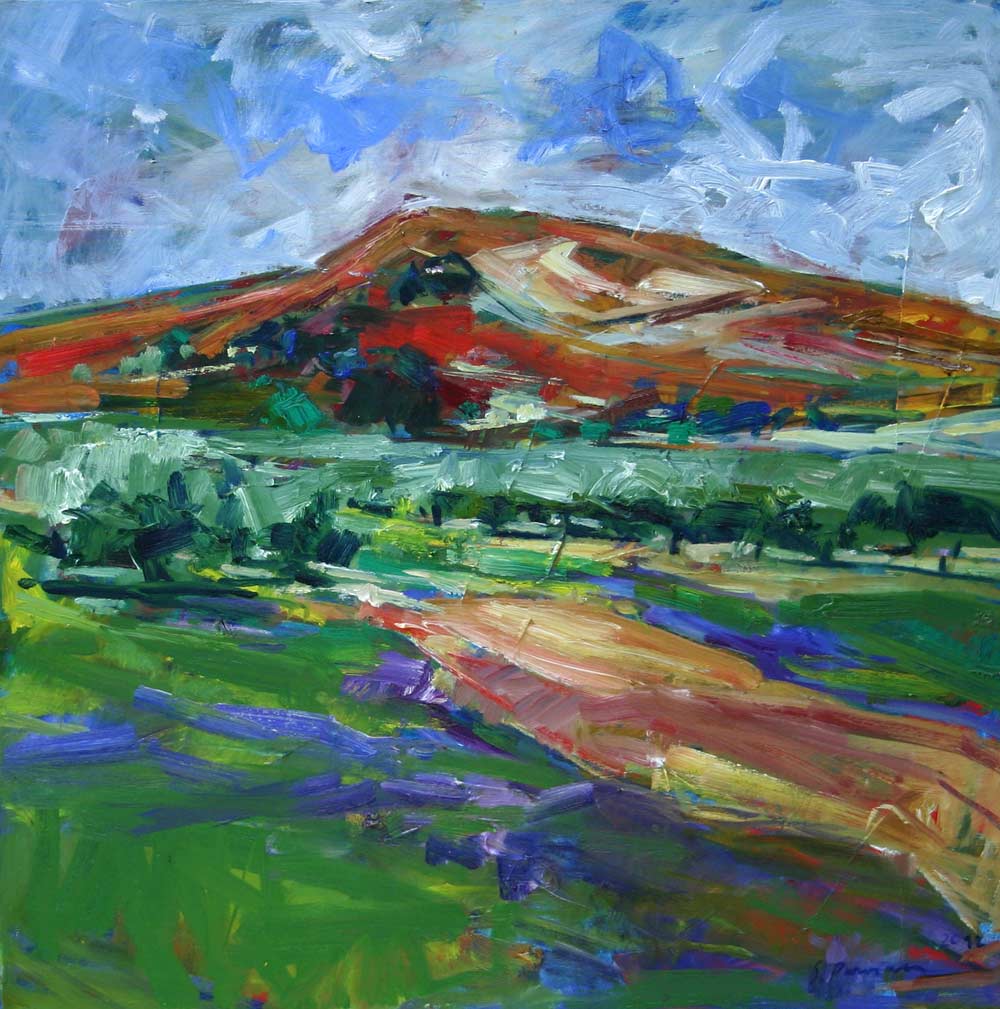 Susanne Purviance - Berg in Sizilien, 70x70 cm, Öl auf Leinwand, 2012
