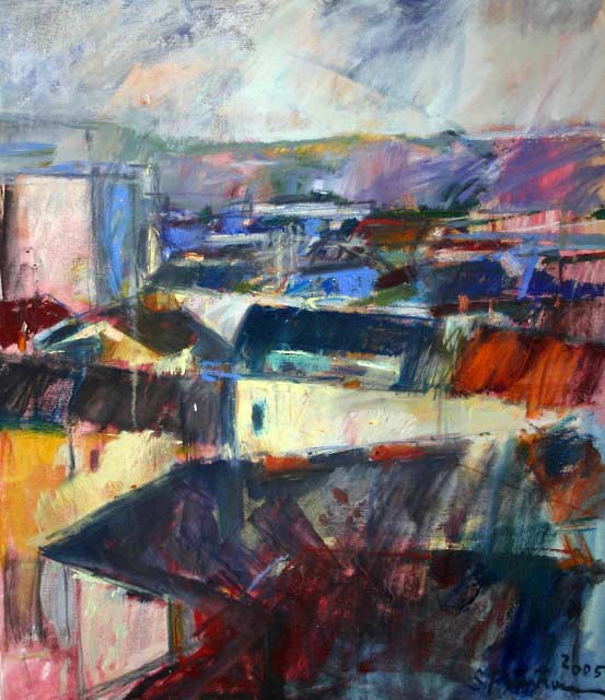Susanne Purviance - Blick auf Linz, 60x70 cm, Öl auf Leinwand Susanne Purviance - Blick auf Linz, 60x70 cm, Öl auf Leinwand