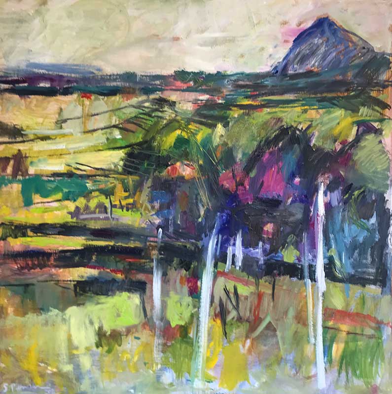 Susanne Purviance - Landschaft bei Valdobbiaddene, 80x80 cm, 2023 Susanne Purviance - Landschaft bei Valdobbiaddene, 80x80 cm, 2023