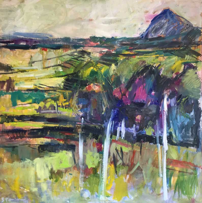 Susanne Purviance - Landschaft bei Valdobbiaddene, 80x80 cm, 2023