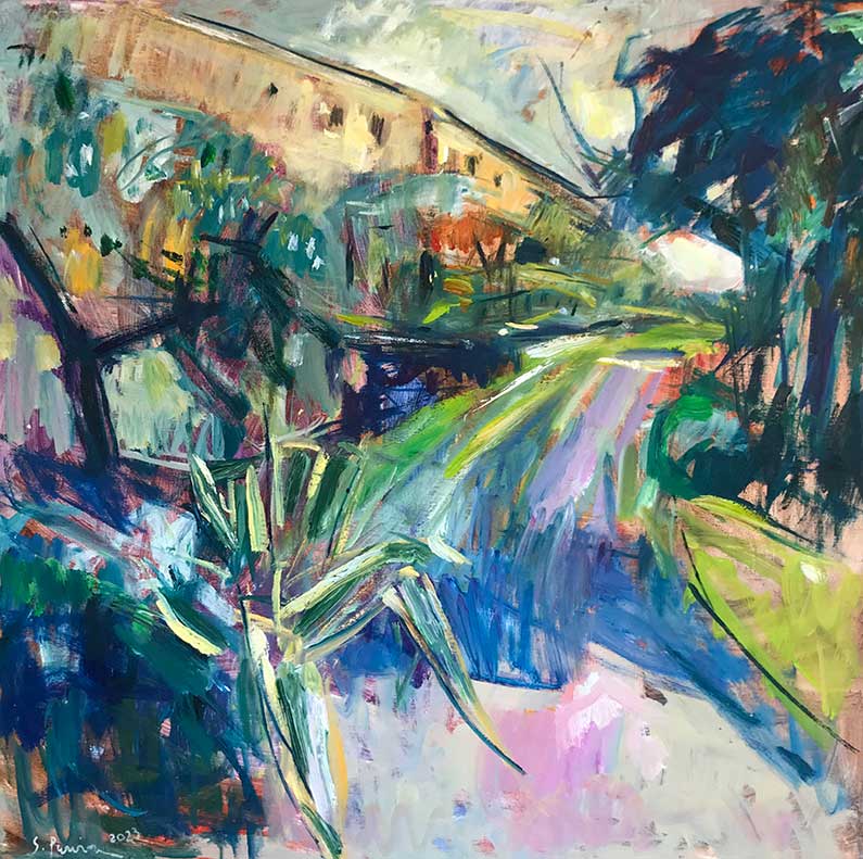 Susanne Purviance - Weingut, 80x80 cm, 2023 Susanne Purviance - Weingut, 80x80 cm, 2023
