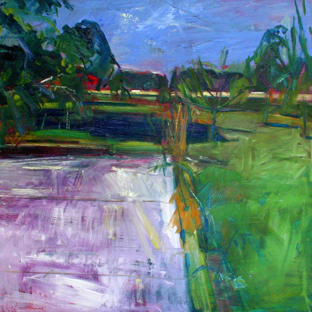 Susanne Purviance - Oberösterreichische Landschaft, Öl auf Leinwand Susanne Purviance - Oberösterreichische Landschaft, Öl auf Leinwand