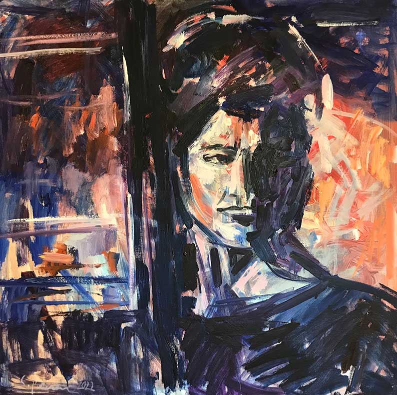 Susanne Purviance - Medea, 80x80 cm, Öl auf Leinwand, 2023 Susanne Purviance - Medea, 80x80 cm, Öl auf Leinwand, 2023