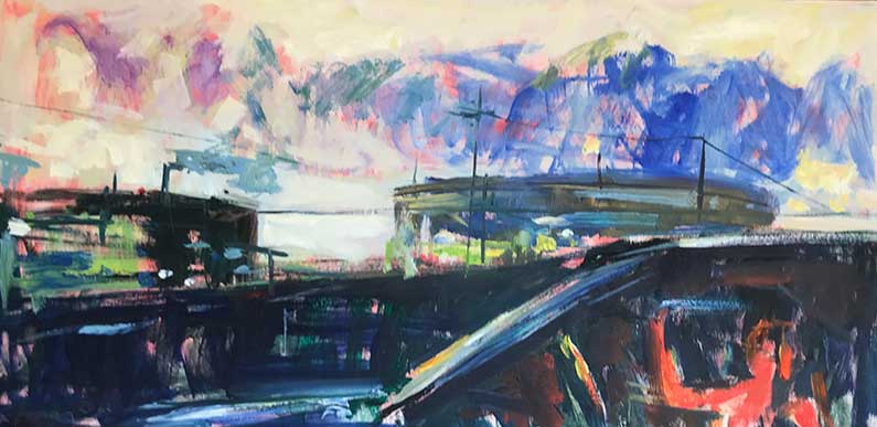 Susanne Purviance - Rendezvous, 50x100 cm, Öl auf Leinwand, 2022