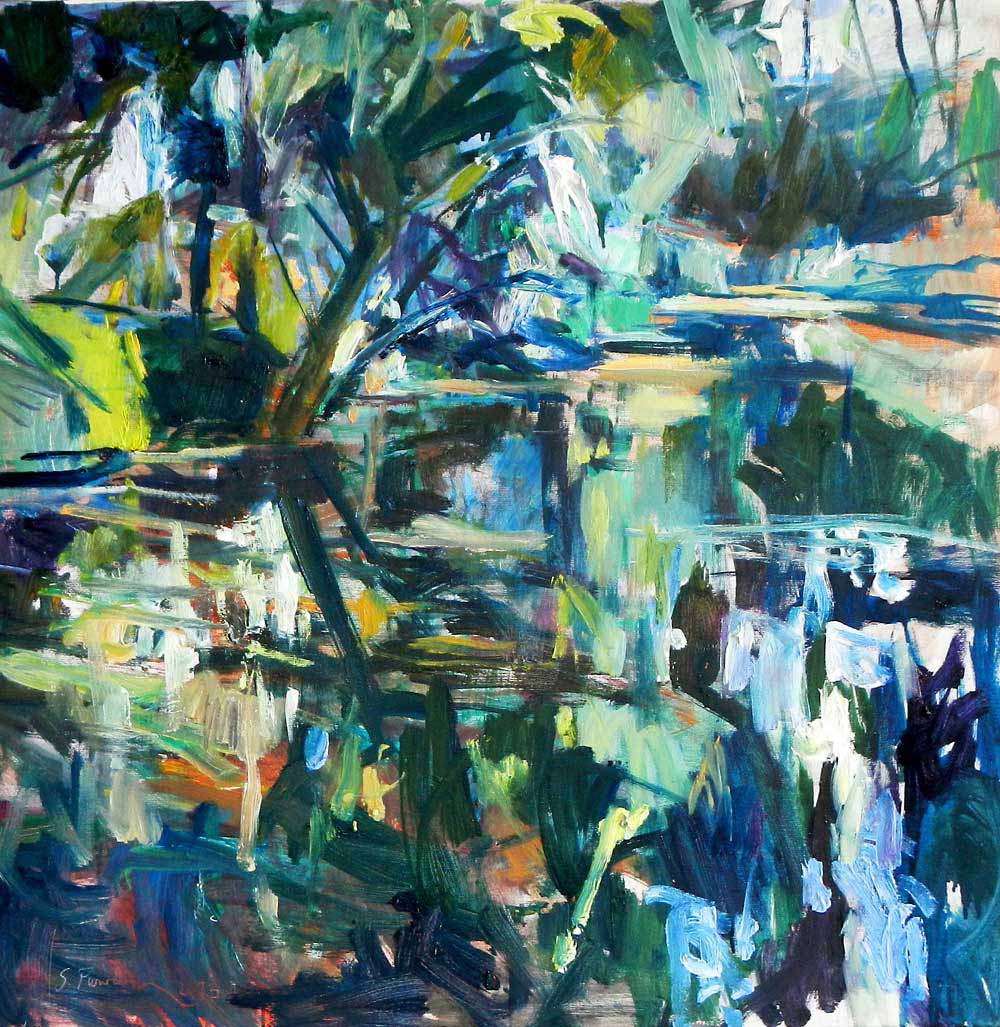 Susanne Purviance - Aulandschaft, 80x80 cm, Öl auf Leinwand, 2013 Susanne Purviance - Aulandschaft, 80x80 cm, Öl auf Leinwand, 2013