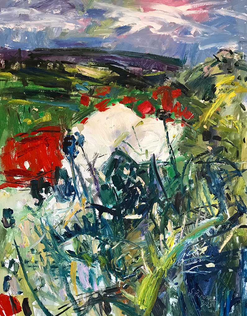 Susanne Purviance - Roter und weißer Mohn, 70x90 cm, Öl auf Leinwand, 2023 Susanne Purviance - Roter und weißer Mohn, 70x90 cm, Öl auf Leinwand, 2023